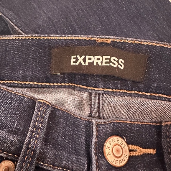 Express Dark Blue Distressed Boot cut Jeans - Picture 12 of 16